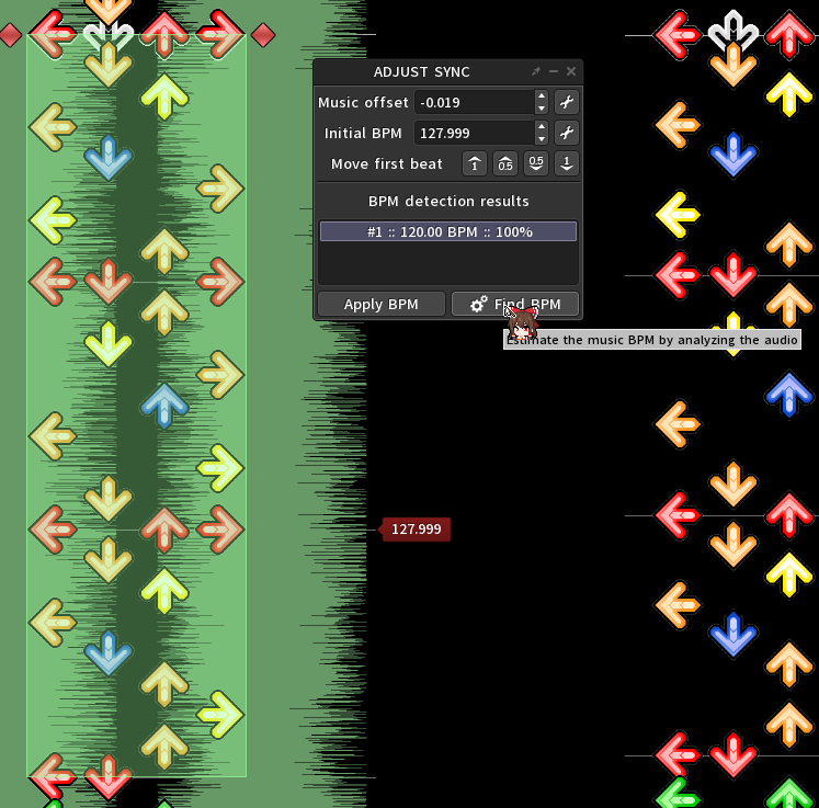 Highlighted section BPM finder